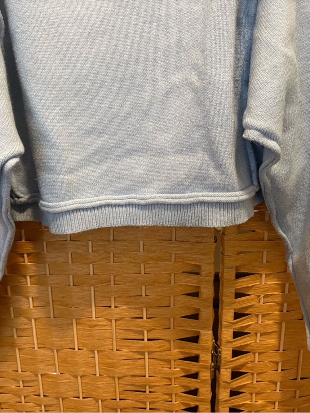 Altar'd State Parker Boatneck Sweater Light Blue Cropped Knit Sweater XS - Picture 4 of 6